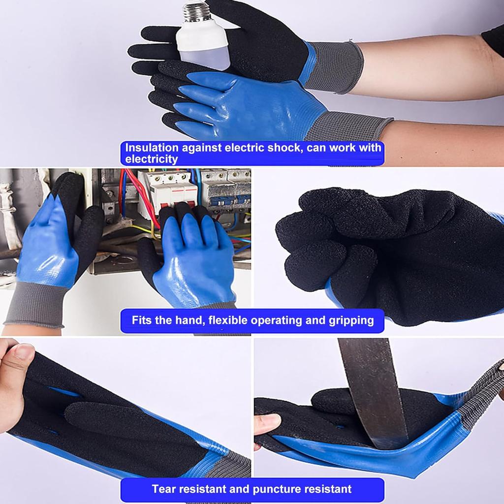 Electrical Insulated Gloves, 1000V High Voltage Insulation Work Gloves, Flame Retardant, Non Slip, Electrician Safety Gloves for Electricians Prevent