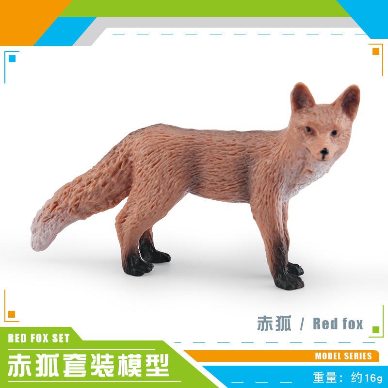 Simulated Red Fox Firefox Fox Model 4 Forest Animal Sand Table Decorative Static Ornament Toy