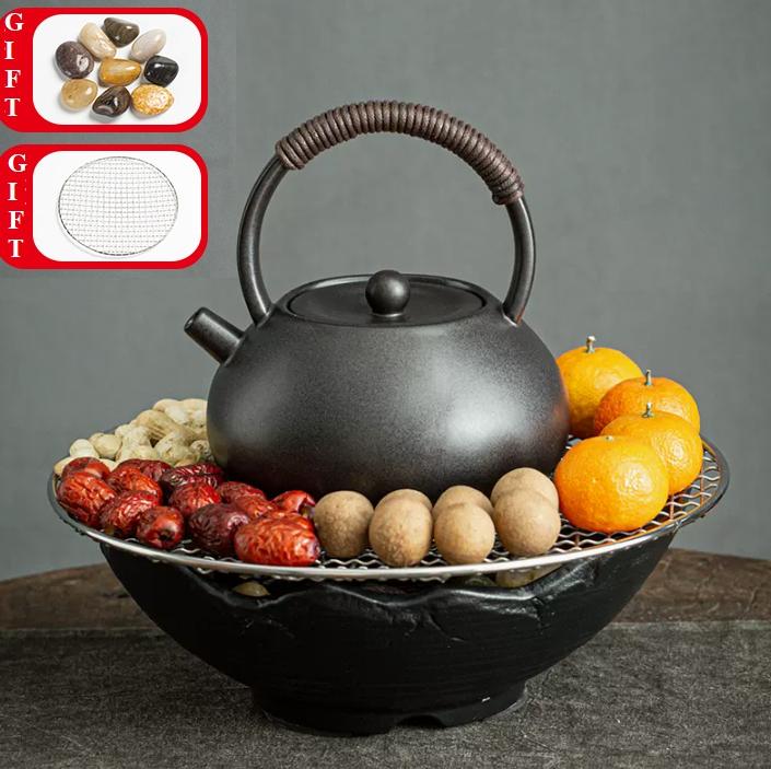 220V Electric Ceramic Stove Tea Cooking Pot Dessert Cooking Kettle Tea Party Red Wine Scented Tea Cooker Stove-boiled Tea Grill
