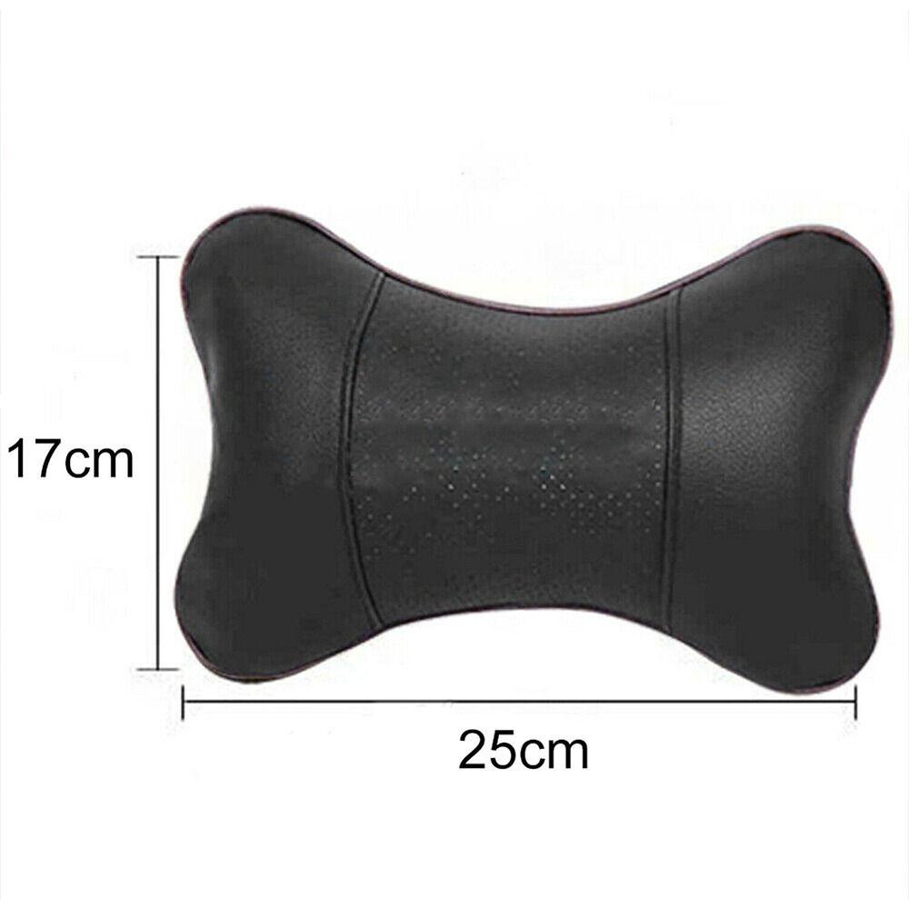 PU Leather Car Neck Support Pillow Elastic Soft Breathable Mesh Cervical Spine Cushion Fiber Fill Universal Headrest Pillow