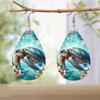 Summer Beach Dwarf/Big Turtle Pattern PU Faux Leather Earrings Trendy Female Earrings Vacation Casual Earrings Classic Water Drop Earrings