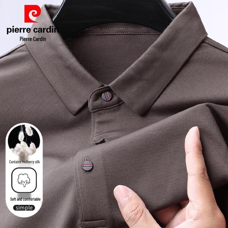 Чоловіча шовкова суміш з довгим рукавом поло Pierre Cardin