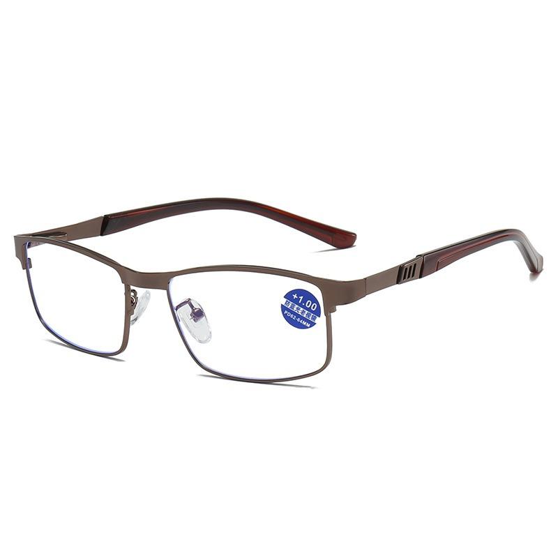 

Fashion Reading Glasses For Men High Quality Blue Light BLocking Prescription Eyeglasses Frame With Spring Hinge +1.0+1.25~~4.0 +400 коричневий