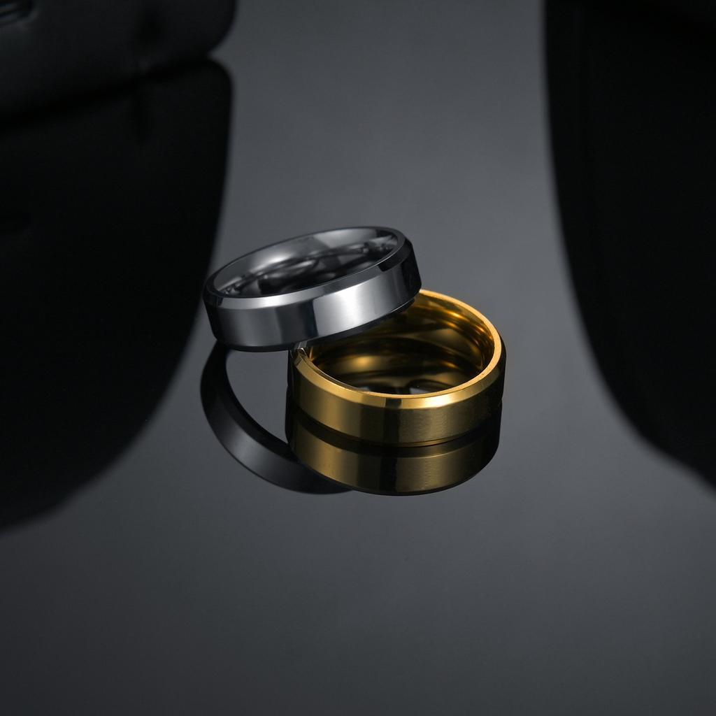 Fashion Ring Men Women Titanium Steel Black  for Women Wedding Rings  Width 6mm Custom Engraved Name