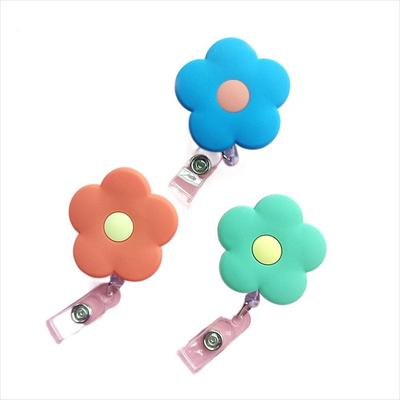 Card Keys Lanyard Flowers Nurse Badge Holder Retractable Badge Reel ID Card Clips Name Card Holder