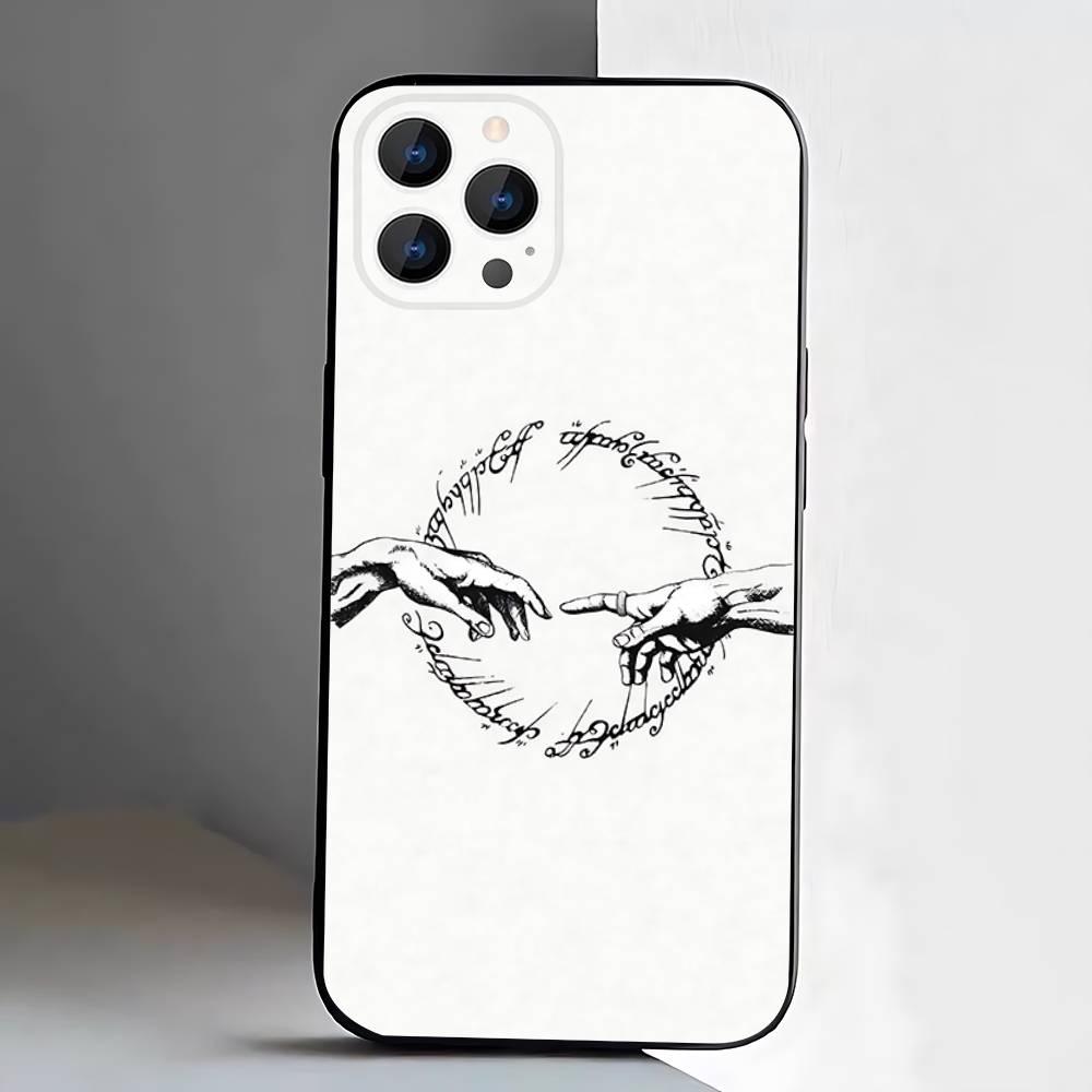 The Lord of the R-Rings Map Phone Case For iPhone 17,16,15,14,13,12,Pro,Max,Plus,E,SE4,Air,Mini Black Soft Box