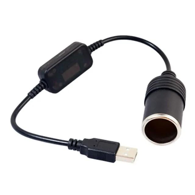 

Adaptador de isqueiro, macho para fêmea soquete, acessórios eletrônicos do carro, conversor, 5V, 2A, USB para 12V, 1PC чорний