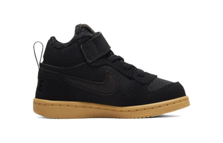 Kids' Sneakers Nike Mid Slip Resistant, Abrasion Resistant, Thermal Mid top Toddler Shoes Black Fleece Lined