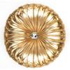 Tresshouse European Round Throw Pillows, Soft Spandex Fabric Pumpkin Pleated Handmade Metallic Accent Circle Insert Cushion Diamond To Enhance for