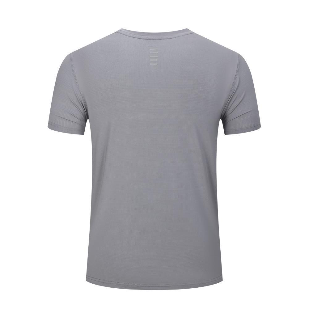 Ice Silk Quick-Dry Round Neck Sports T-Shirt for Outdoor, Tennis, Running, Auto Repair, and Advertising with Short Sleeves and Logo Print