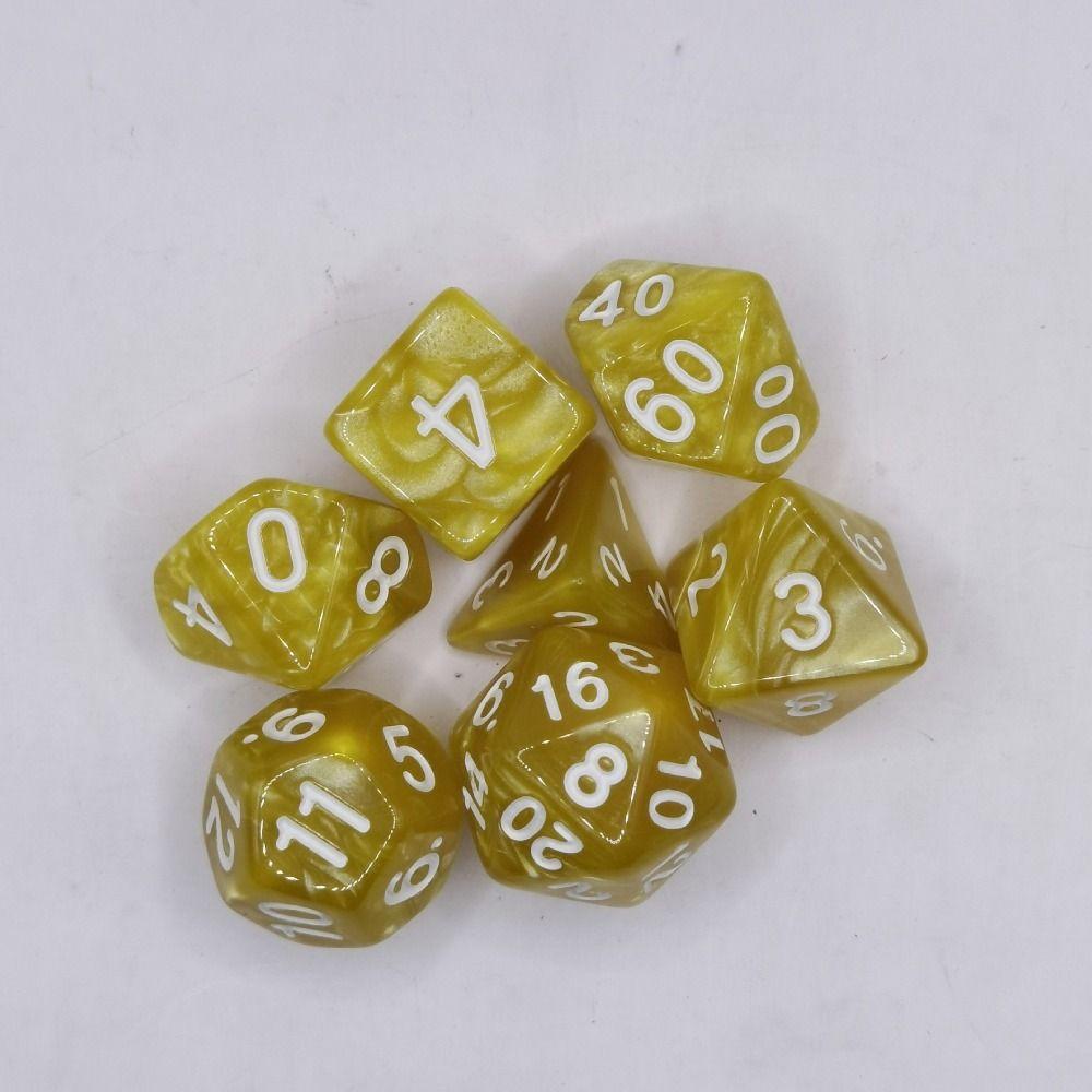 7Pcs/set 7-Die DND Dice Multifacetado Jogo de Mesa D4 D6 D8 D10 D12 D20 Jogo de Dados Jogo de Festa Acrílico Poliédrico Dados TRPG DND