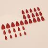 24 Pieces Simple Solid Color Red Fake Nail Wearing Nail Removable Nail Piece Atmospheric Nail Piece Nail Patch