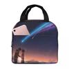 Kimi No Na Wa Your Name Insulated Lunch Bag for Women Office Cooler Thermal Food Box Tote Leakproof Lunch Boxes Container