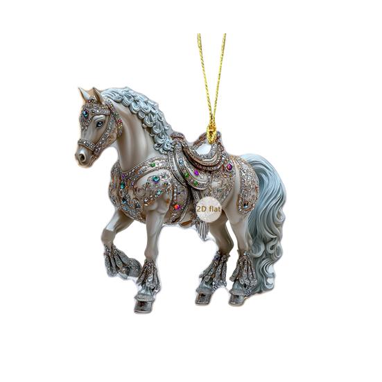 Yousheng Horse Theme Acrylic Ornament 2D Flat Print Hanging Pendant for Horse Lovers Christmas Tree Decor And Equestrian Gift