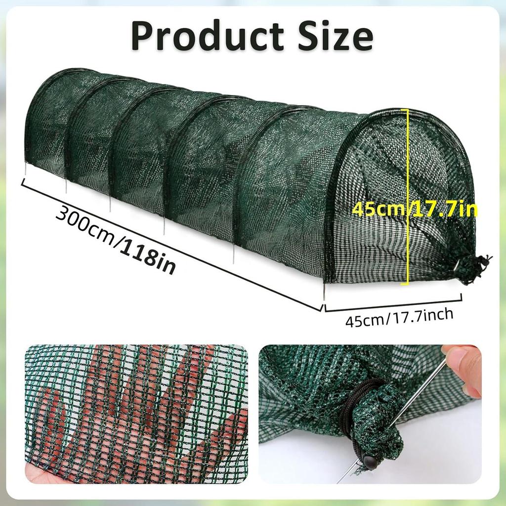 Portable 2-in-1 Greenhouse & Sunshade Net, 3m Quick-Release Garden Tunnel Cover