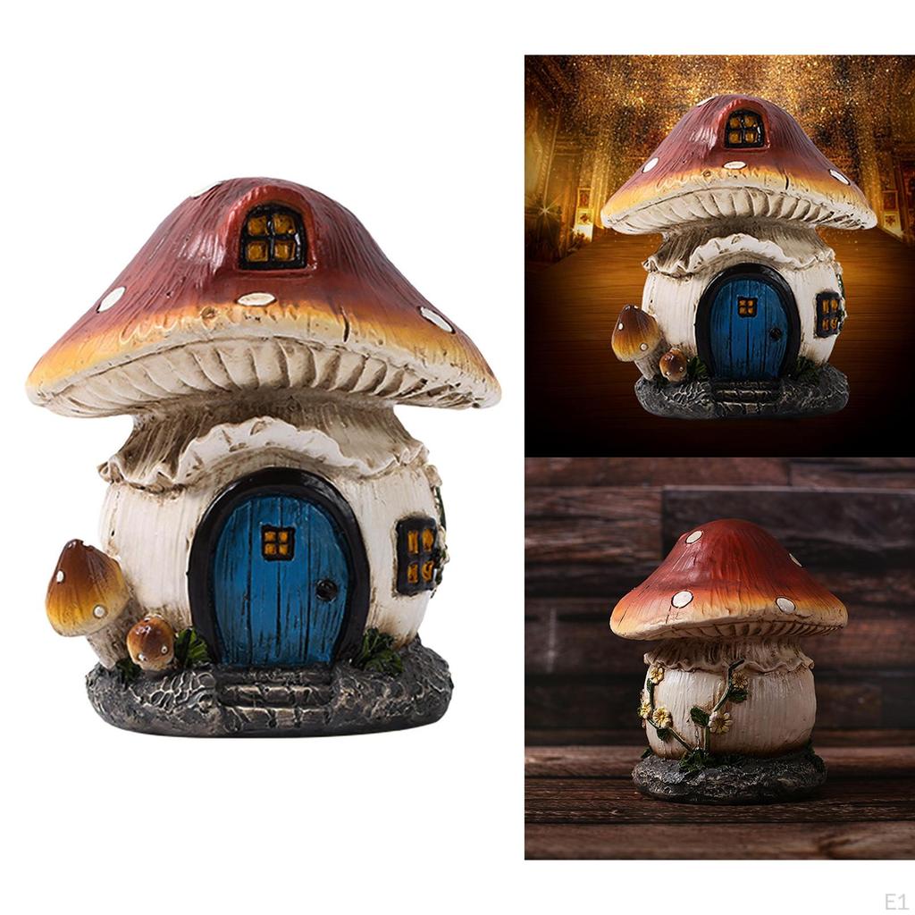 Mushroom Garden Decor, Figurines, Gardener Resin Sculptures Decorations Ornament for Outdoor Gardens
