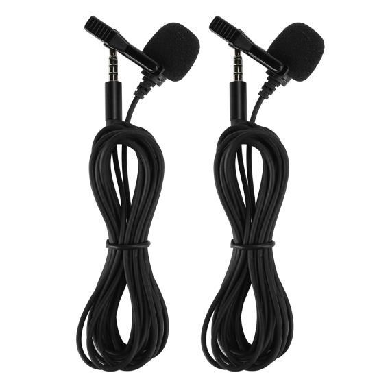 

2PCS Mini 3.5mm Collar Clip Microphone Prevent Noise for Mobile Phone/PC Recording