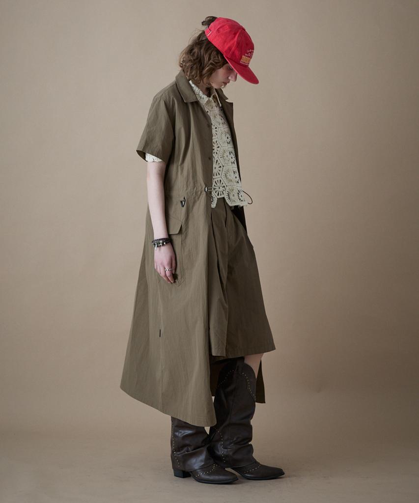 PENFIELD Cn Open Collar Half Shirt Dress Beige_Fr2Ws50F