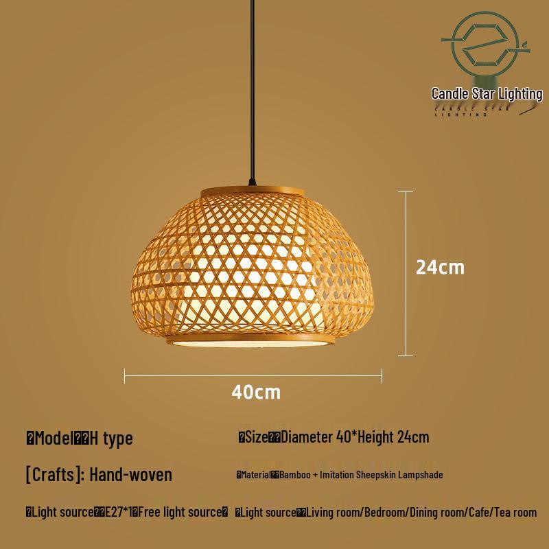 Zen Style Bamboo Rattan Pendant Light for Tea Rooms and Restaurants