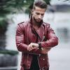 Nuove giacche in pelle da uomo europee e americane per autunno e inverno, di grandi dimensioni, alla moda e aderenti.