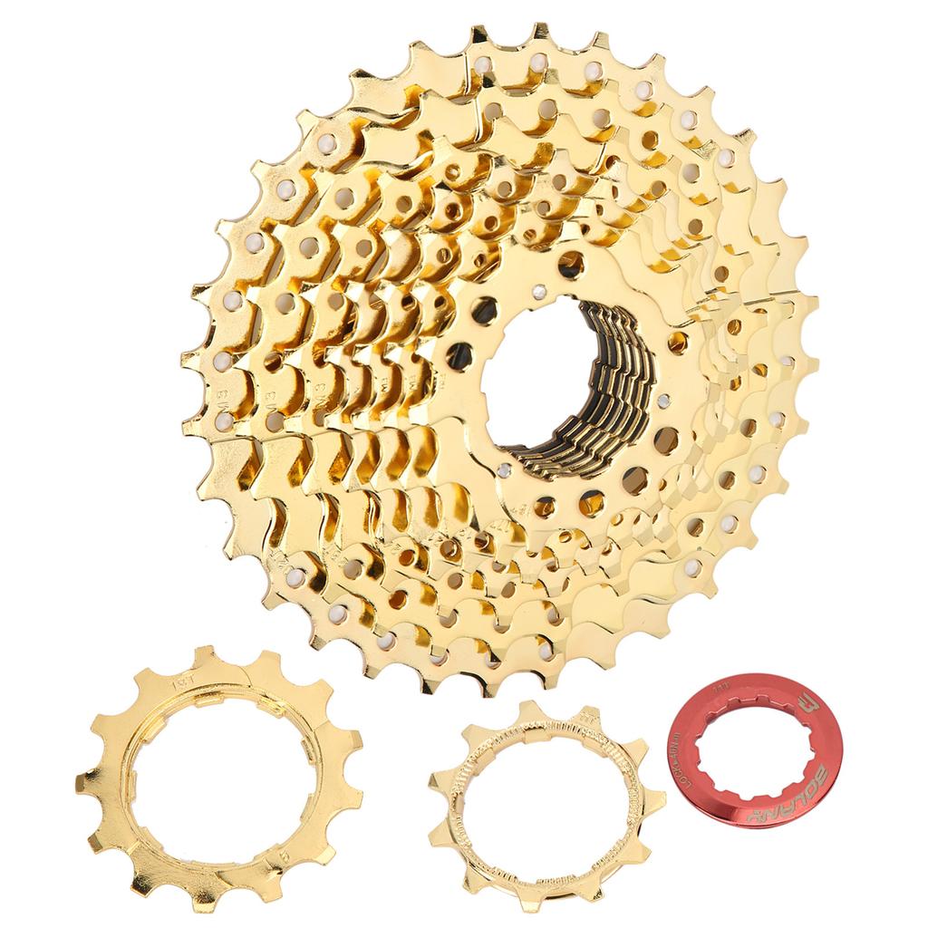 VG Sports Mountain Bike 9 Speed Freewheel Bicycle 11‑32T Cassette Flywheel Replacement Gold