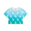 MLB Gradient Monogram Los Angeles Dodgers Comfortable Soft Breathable Letter Print Crew Neck Short Sleeve T-Shirt Women T-shirts 3FTSM6123-07GNL