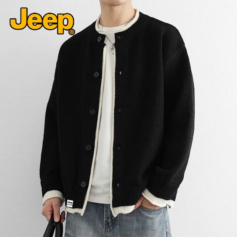 JEEP Men's Japanese-Style Minimalist Knit Cardigan