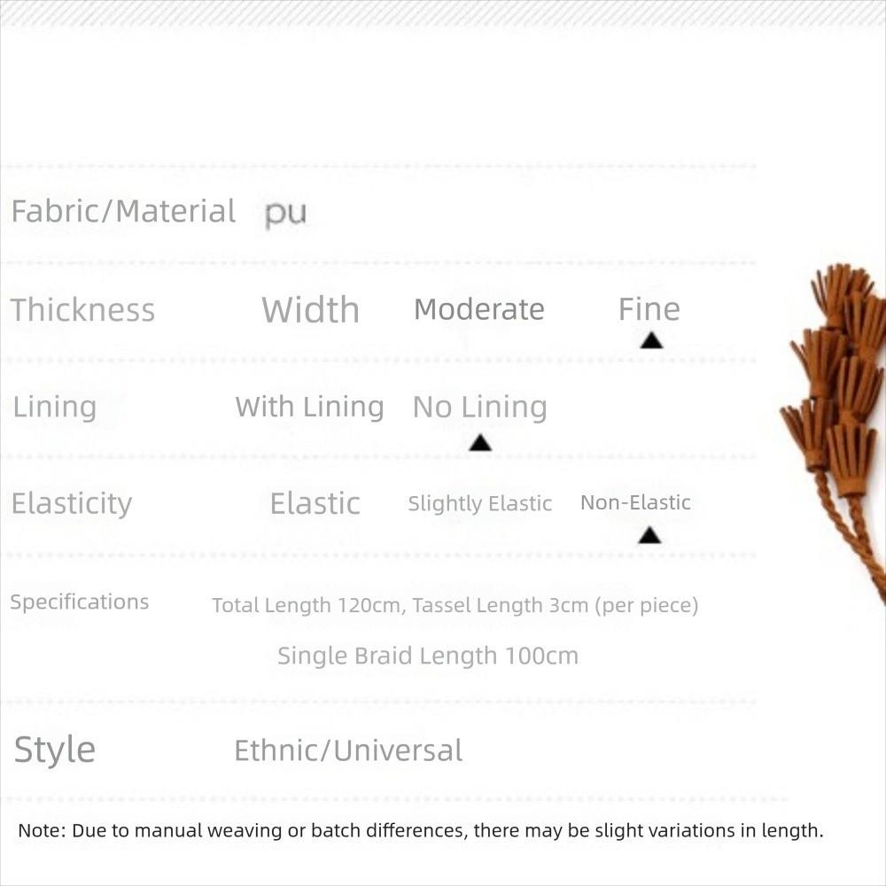 Braided Design Braided Tassel Belt Tassel Detail Dress Waistband Fashion Knit Belt Waist Accessory
