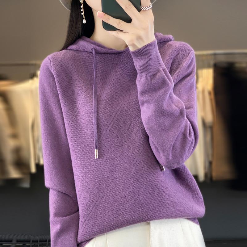 Women Knitted Hoodie Sweater MODERN NEW SAGA Winter Knitted Pullover Sweatshirt Autumn Soft Warm Wool Sweaters Female Jumper Knit Top