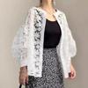Hollow Out Embroidery Lace Blouses Women Elegant Vintage White Shirt Woman Autumn Lantern Sleeve Elegant Tops Women Clothing