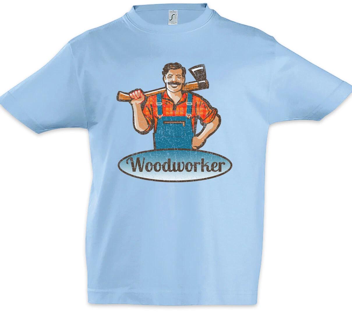 Woodworker II Детская Футболка для Мальчиков kids boys Лесоруб Дерево Рабочий Лесного Хозяйства Бензопила Топор 110