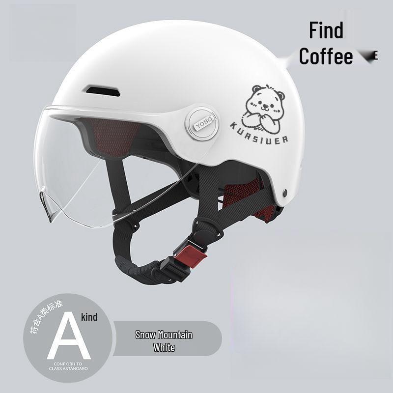 

Certified Electric Car Helmet for Men & Women - Universal Half Helmet for All Seasons Upgraded HD Long Visor