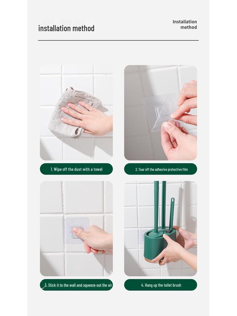Wall-Mounted 3-in-1 Drainable Toilet Brush Set for Bathroom Corner Cleaning