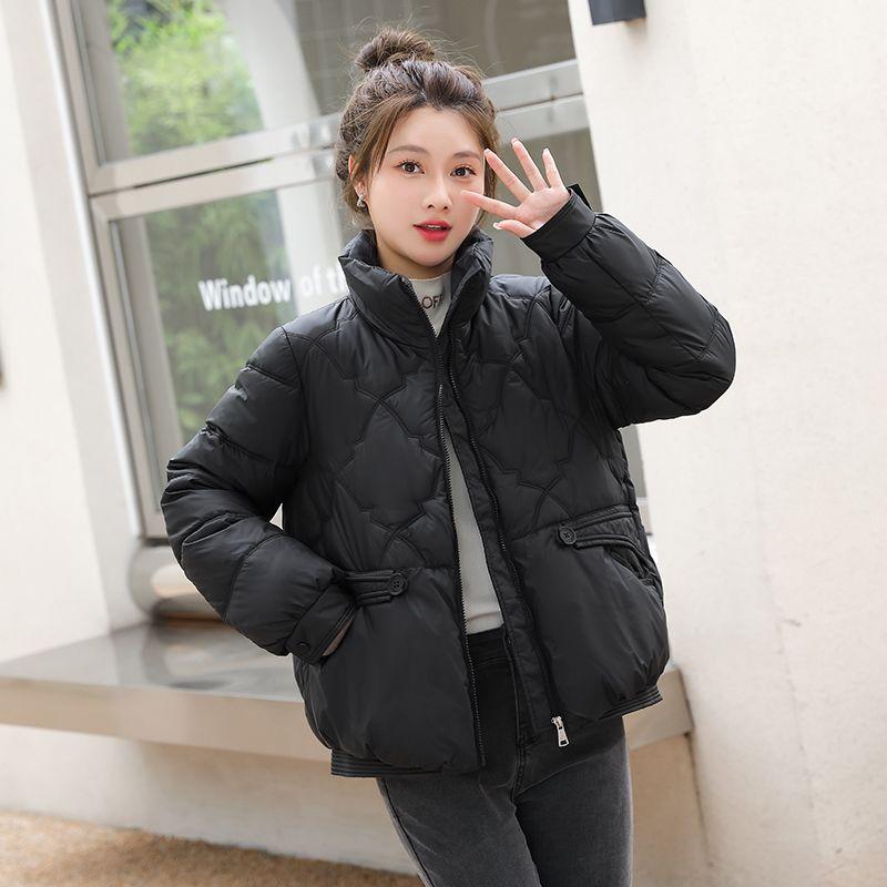 Winter Women's Short Down Cotton Jacket Warm Korean Fashion Stand Up Collar Cotton Jacket