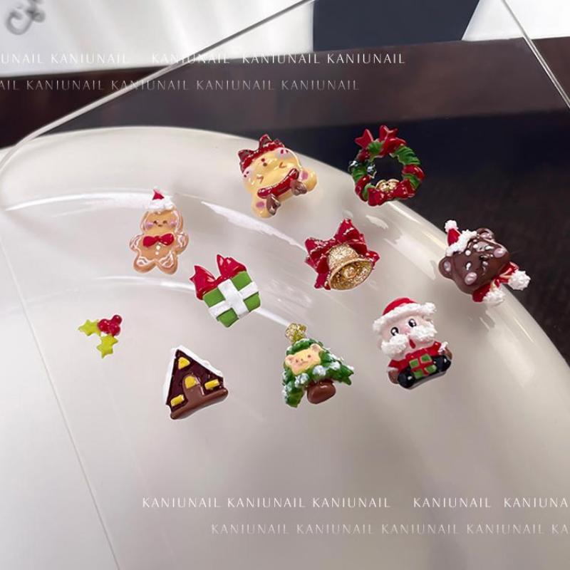 1Pcs Christmas Snowman Christmas Tree 3D Nail Mold Santa Claus Nail Decorations Diy Design Silicone Manicure Mold Nail Art Charm