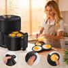 Silicone Molds for Air Fryer 3-Cavity Egg Mould Silicone Air Fryer Cups for Small Cakes Puddings Hamburgers Breakfast Sandwich
