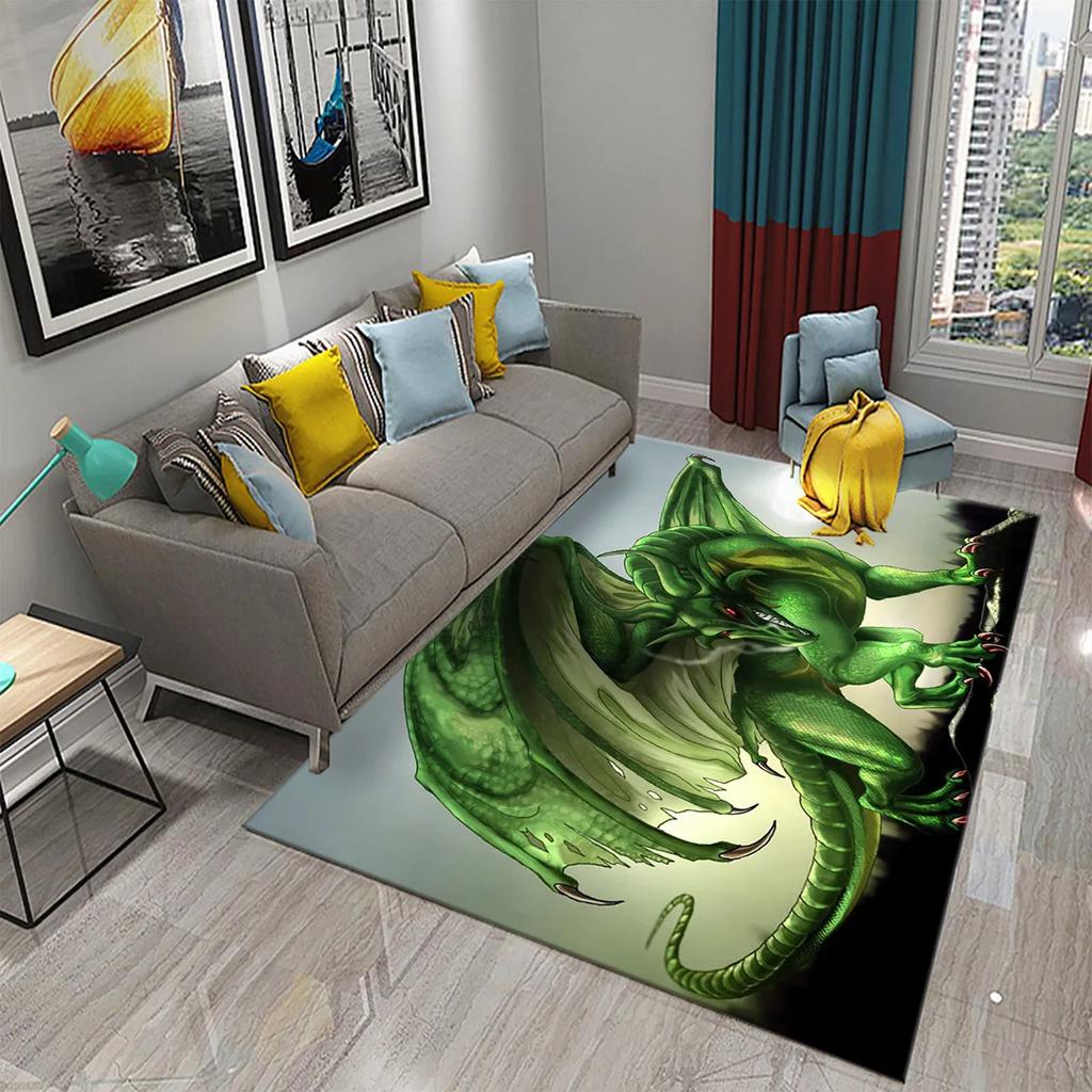 Modern Dragon Pattern Carpet for Living Room Bedroom Bathroom Entrance Non-slip Carpet for Children Play Home Decor Floor Carpet