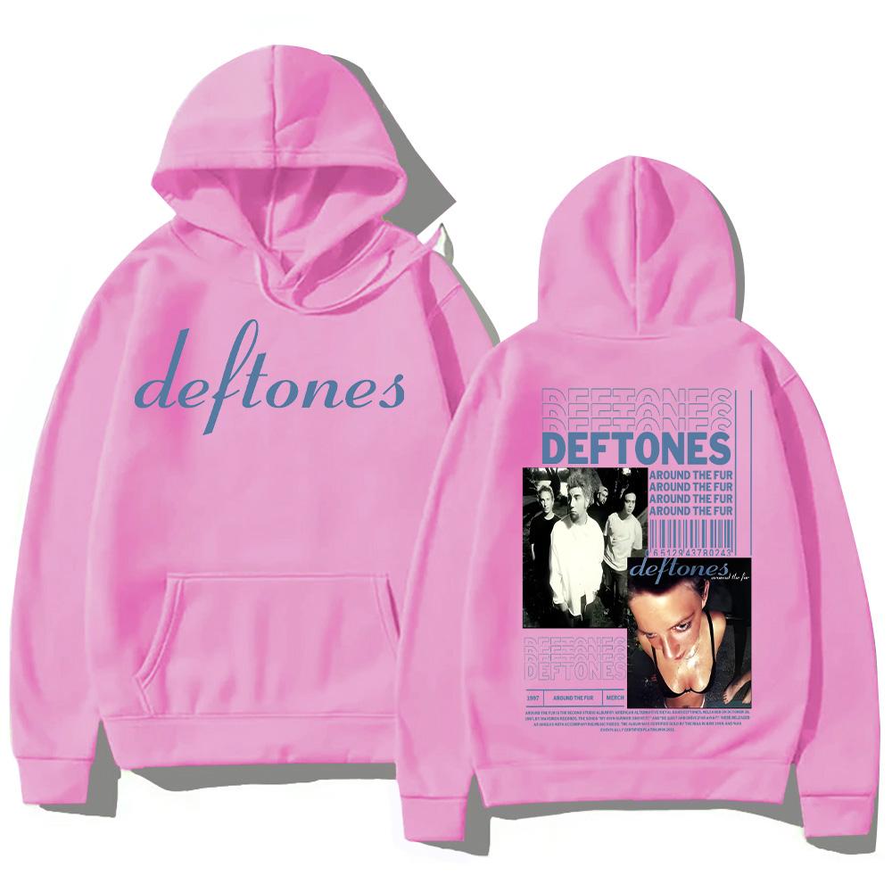 Deftones Hoodie Around The Fur Album Print Clothes Men Classic Pullover Harajuku Gothic Aesthetic Hoody Women Men Y2K Sweatshirt