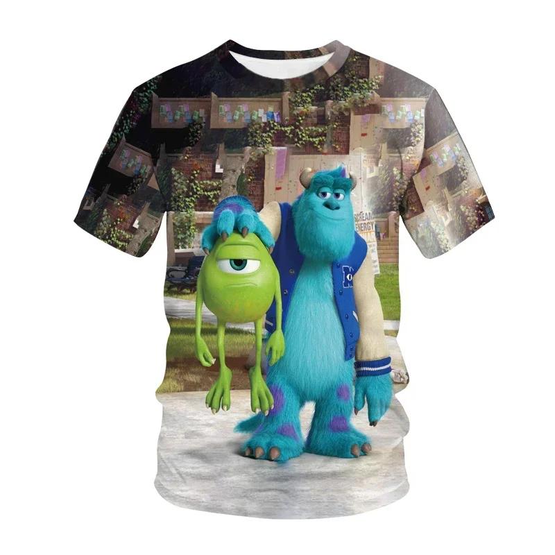 2025 Summer Monster Company 3D Printed Women's T-shirt, Children's Casual Cartoon Printed Short Sleeve T-shirt, Fun Children's Top