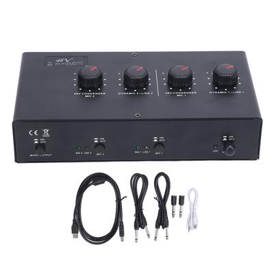 2 Channel Microphone Amplifier USB 5V DC Powered 48V Phantom Power Amplifier for Dynamic Condenser Mic Guitar