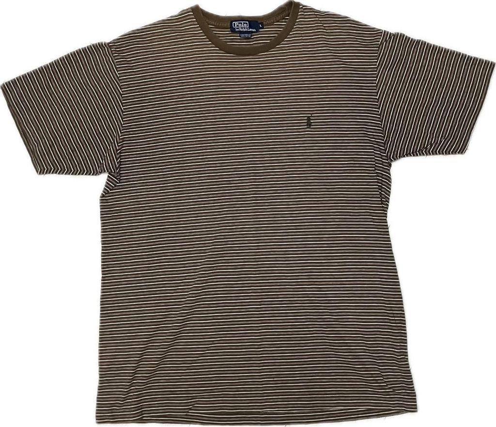 [USED] Vintage 90s Polo Ralph Lauren striped T-shirt, brown