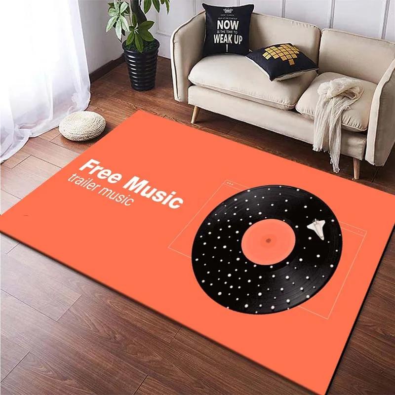 Record CD Creative Carpets Vinyl Record Collection Living Room Decor Area Rugs Music Theme Floor Mat for Bedroom Gamer Room Dorm