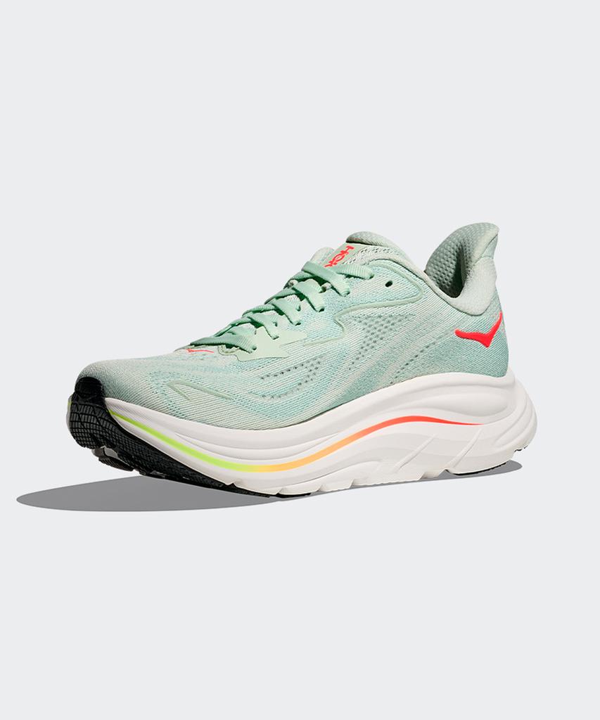 Hoka (Women'S) Clifton 10 Wide - Sea Glass: Neon Flame / 1162050-Slssn