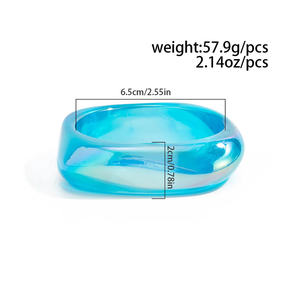 Fashionable Punk Summer Beach Colorful Resin Sparkling Irregular Bracelet for Women's Daily Wear and Parties Bangles for Women