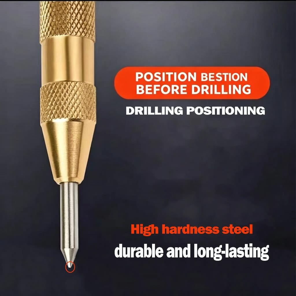 Center Punch with Cap for Metal Woodworking Positioning Marking Tool Handheld Automatic Mark Tool for DIY Workshop Projects