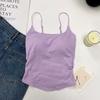 Nádržka s hrudní vložkou Halter Crop Topy Dámské Letní Tílka Bez zad Módní Trubkový Dámský Bez rukávů Zkrácená Vesta