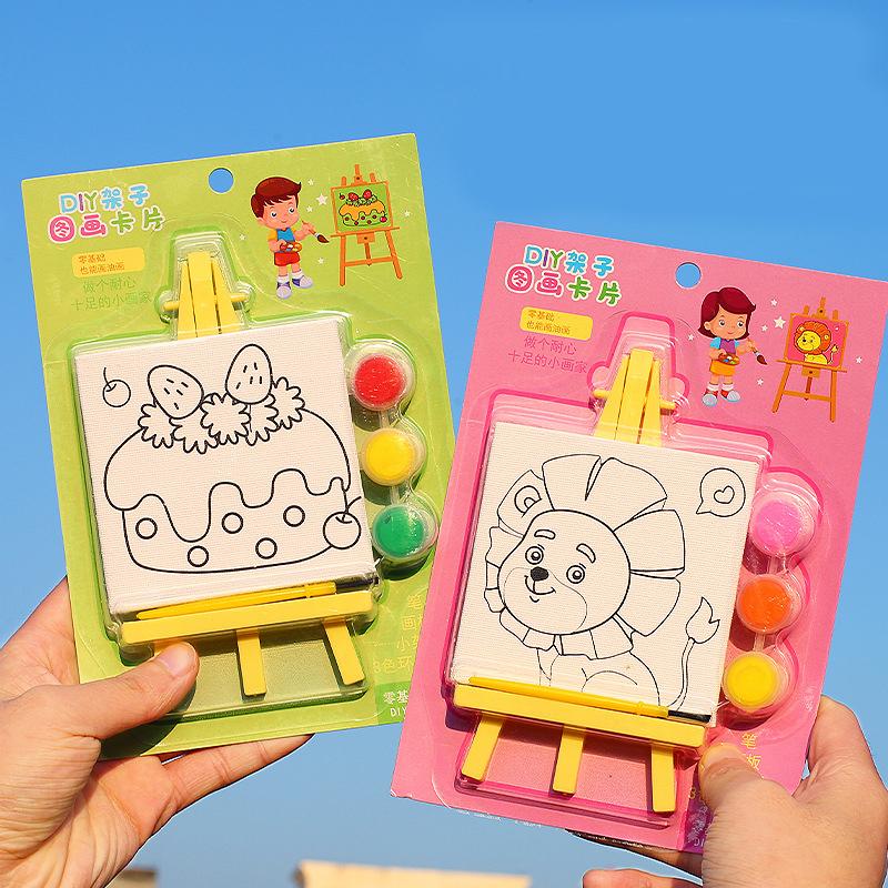 Children's DIY Shelf Drawing Board Creative Cartoon Hand-drawn Graffiti Coloring Kindergarten Art Oil Painting Stand Toys