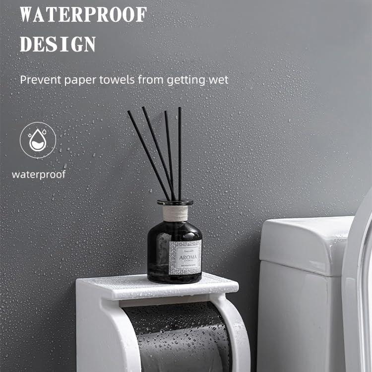 Planes Tissue Holder Type of Wall Mounting Support,Telephone Holder Plastic Bathroom Dispenser,Toilet Tray Transparent/Black.(Pack of 1)