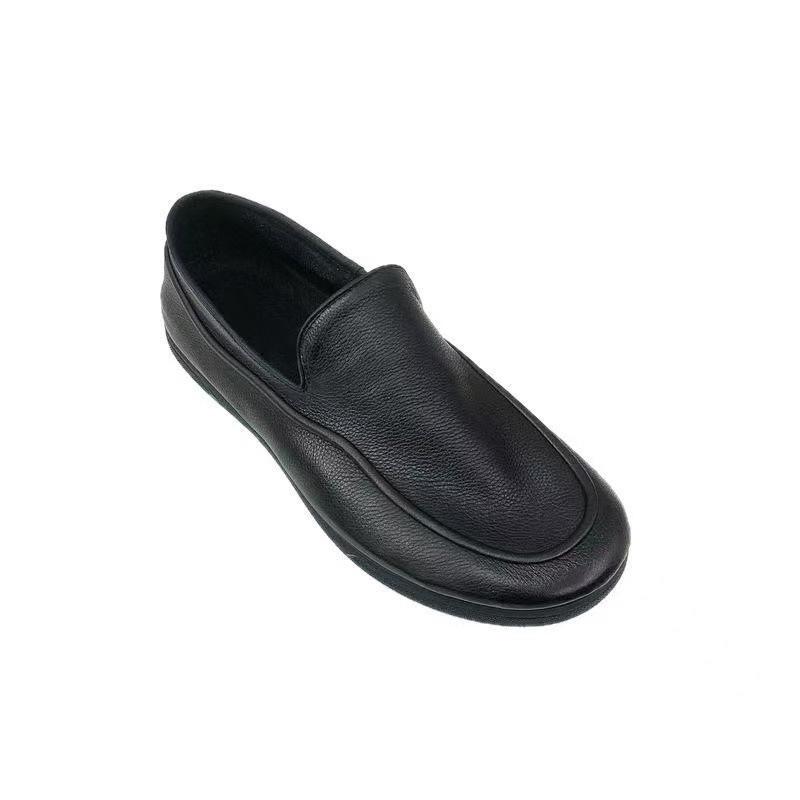 Bean Bean Men's Lightweight Soft Leather Slip-On Shoes - Versatile, Breathable Casual Work Shoes