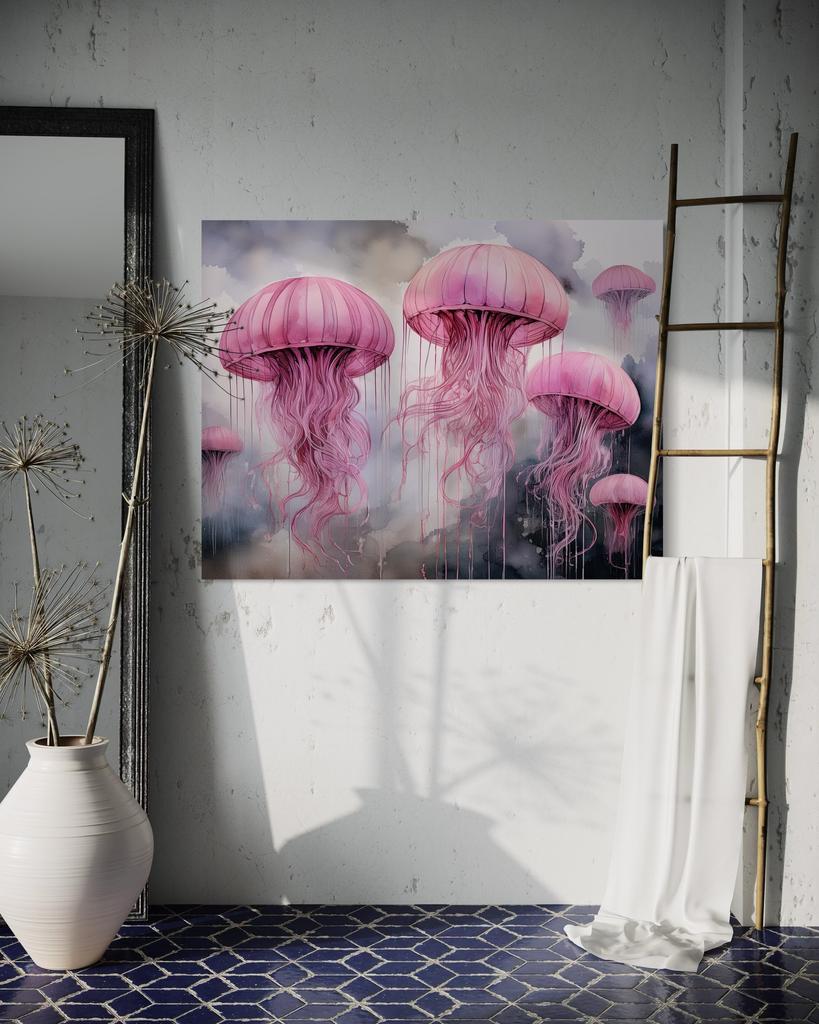 Canvas print, Pink jellyfish